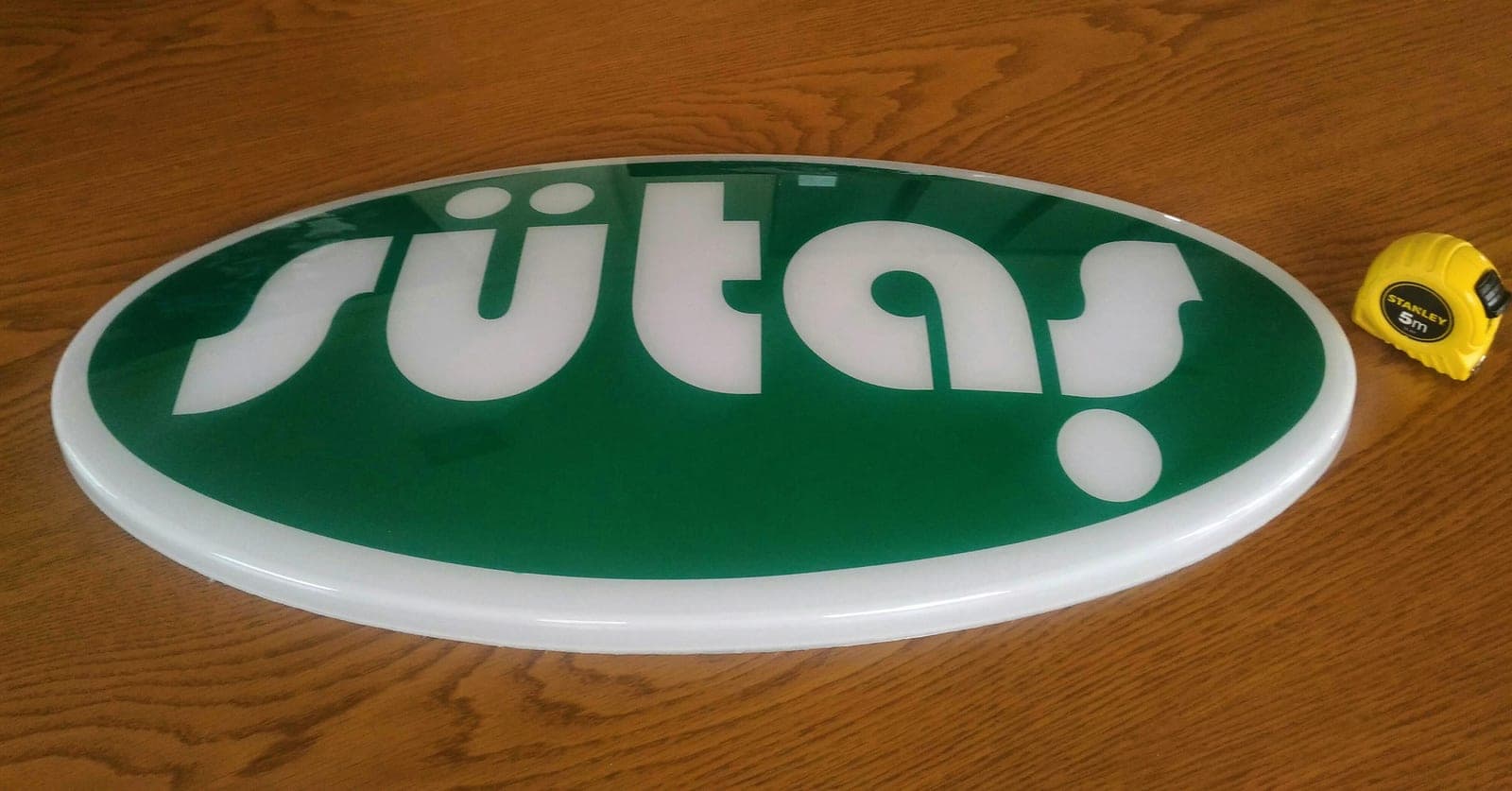 Elips Işıklı Kabartma Tabela